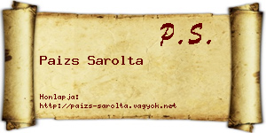 Paizs Sarolta névjegykártya